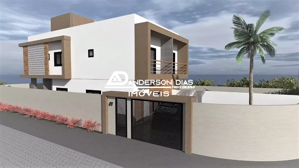 Sobrado 3 dormitórios recém construído à venda, 180M² por R$ 450.000 - Balneário Golfinhos - Caraguatatuba/SP